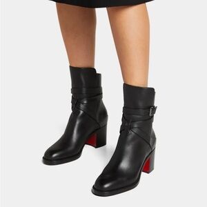 Christian Louboutin Black Ankle Boots with Red Soles